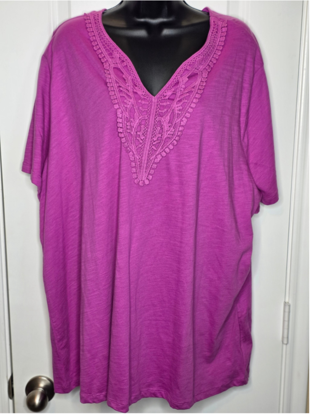 Faded Glory Short Sleeve Tee Purple Women’s Plus Size 4X - Picture 2 of 4